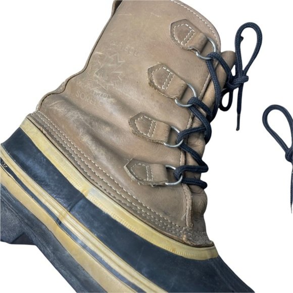 SOREL Men's Vintage Kaufman Caribou Tan Leather Waterproof Snow Boots *No Size* - Picture 8 of 16